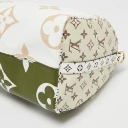 Pre Owned Louis Vuitton Kaki/Beige Monogram Giant Canvas Speedy Bandouliere 30 Bag