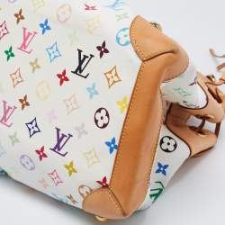 Pre Owned Louis Vuitton White Multicolore Monogram Canvas Ursula Bag