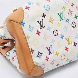 Pre Owned Louis Vuitton White Multicolore Monogram Canvas Ursula Bag