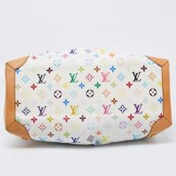 Pre Owned Louis Vuitton White Multicolore Monogram Canvas Ursula Bag