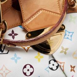 Pre Owned Louis Vuitton White Multicolore Monogram Canvas Ursula Bag