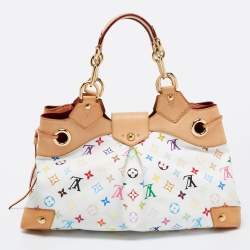 Pre Owned Louis Vuitton White Multicolore Monogram Canvas Ursula Bag