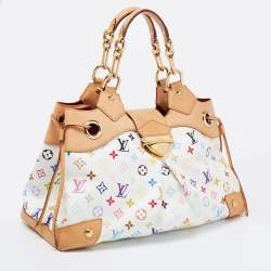 Pre Owned Louis Vuitton White Multicolore Monogram Canvas Ursula Bag