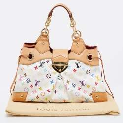 Pre Owned Louis Vuitton White Multicolore Monogram Canvas Ursula Bag