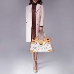 Pre Owned Louis Vuitton White Multicolore Monogram Canvas Ursula Bag