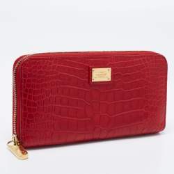 Louis Vuitton Red Alligator Limited Edition Zippy Wallet