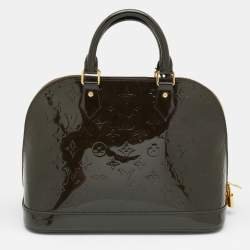 Pre Owned Louis Vuitton Terre D’Ombre Monogram Vernis Alma PM Bag