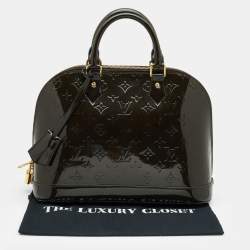Pre Owned Louis Vuitton Terre D’Ombre Monogram Vernis Alma PM Bag