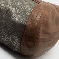 Pre Owned Louis Vuitton Grey/Khaki Monogram Jacquard Fabric and Leather Limited Edition Aviator Bag      