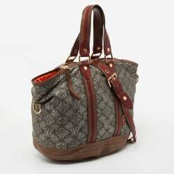Pre Owned Louis Vuitton Grey/Khaki Monogram Jacquard Fabric and Leather Limited Edition Aviator Bag      