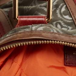 Pre Owned Louis Vuitton Grey/Khaki Monogram Jacquard Fabric and Leather Limited Edition Aviator Bag      