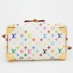 Pre Owned Louis Vuitton White Monogram Multicolore Canvas Speedy 30 Bag
