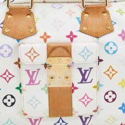 Pre Owned Louis Vuitton White Monogram Multicolore Canvas Speedy 30 Bag