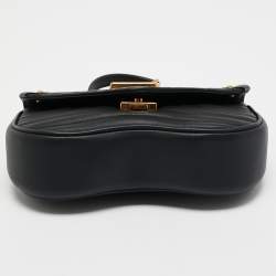 مملوكة مسبقًا Louis Vuitton Black Leather New Wave Chain PM Bag