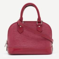 Pre Owned Louis Vuitton Fuchsia Epi Leather Nano Alma Bag