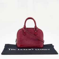 Pre Owned Louis Vuitton Fuchsia Epi Leather Nano Alma Bag