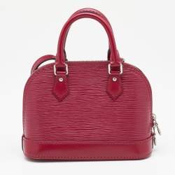 Pre Owned Louis Vuitton Fuchsia Epi Leather Nano Alma Bag