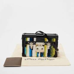 Pre Owned Louis Vuitton Multicolor Sequins and Patent Leather Petite Malle Clutch Bag