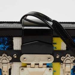 Pre Owned Louis Vuitton Multicolor Sequins and Patent Leather Petite Malle Clutch Bag