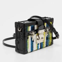 Pre Owned Louis Vuitton Multicolor Sequins and Patent Leather Petite Malle Clutch Bag