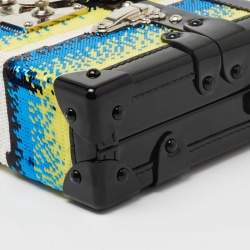 Pre Owned Louis Vuitton Multicolor Sequins and Patent Leather Petite Malle Clutch Bag