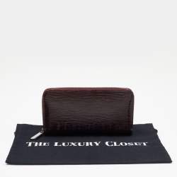 Pre Owned Louis Vuitton Prune Epi Electric Leather Zippy Wallet