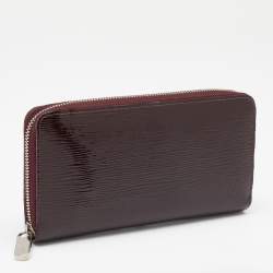 Pre Owned Louis Vuitton Prune Epi Electric Leather Zippy Wallet