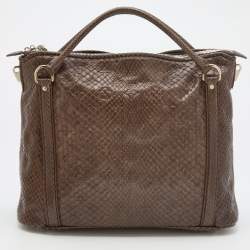 Pre Owned Louis Vuitton Etoupe Monogram Python Antheia Ixia PM Bag