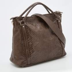 Pre Owned Louis Vuitton Etoupe Monogram Python Antheia Ixia PM Bag