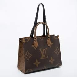 Pre Owned Louis Vuitton Monogram Reverse Canvas On The Go MM Bag
