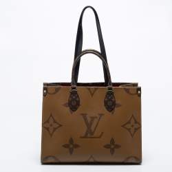 Pre Owned Louis Vuitton Monogram Reverse Canvas On The Go MM Bag