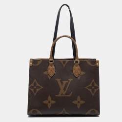 Pre Owned Louis Vuitton Monogram Reverse Canvas On The Go MM Bag