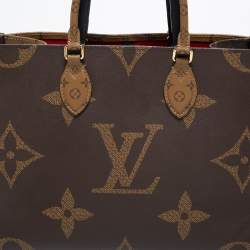 Pre Owned Louis Vuitton Monogram Reverse Canvas On The Go MM Bag