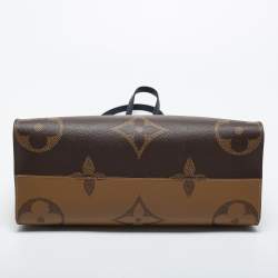 Pre Owned Louis Vuitton Monogram Reverse Canvas On The Go MM Bag
