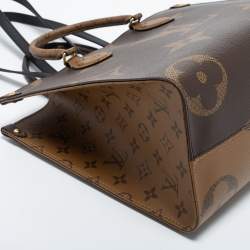 Pre Owned Louis Vuitton Monogram Reverse Canvas On The Go MM Bag