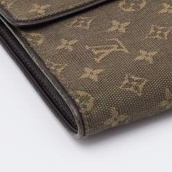 Louis Vuitton Green Monogram Mini Lin Canvas Compact Wallet