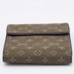 Louis Vuitton Green Monogram Mini Lin Canvas Compact Wallet