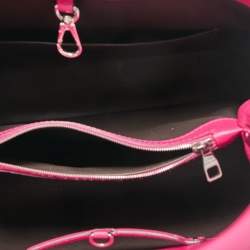 Pre Owned Louis Vuitton Pink Taurillon Leather Capucines MM Bag