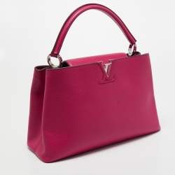 Pre Owned Louis Vuitton Pink Taurillon Leather Capucines MM Bag