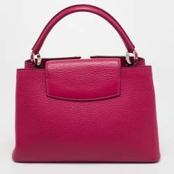 Pre Owned Louis Vuitton Pink Taurillon Leather Capucines MM Bag