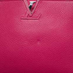 Pre Owned Louis Vuitton Pink Taurillon Leather Capucines MM Bag