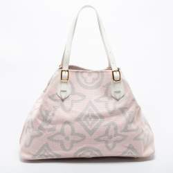Pre Owned Louis Vuitton Pink Canvas Tahitienne Cabas Bag