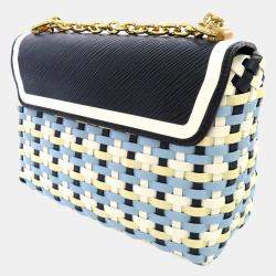 Pre Owned Louis Vuitton Navy Blue Epi Leather Braided Twist Guinguette Shoulder Bag 