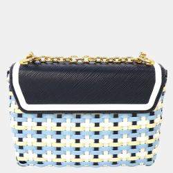 Pre Owned Louis Vuitton Navy Blue Epi Leather Braided Twist Guinguette Shoulder Bag 