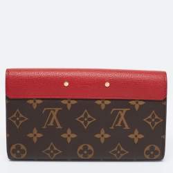 Pre Owned Louis Vuitton Brown/Red Monogram Pallas Wallet