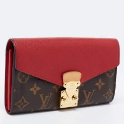 Pre Owned Louis Vuitton Brown/Red Monogram Pallas Wallet