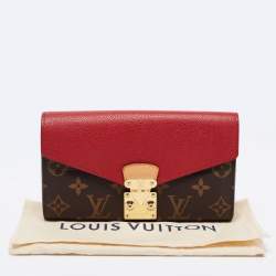 Pre Owned Louis Vuitton Brown/Red Monogram Pallas Wallet