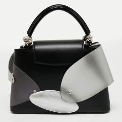 Pre Owned Louis Vuitton Black/Silver Leather Limited Edition 054/200 Liu Wei Artycapucines PM Bag