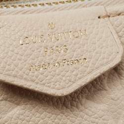 Pre Owned Louis Vuitton Creme Monogram Empreinte Leather Easy Pouch on Strap
