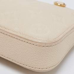 Pre Owned Louis Vuitton Creme Monogram Empreinte Leather Easy Pouch on Strap